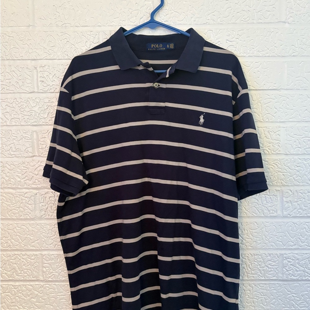 Polo by Ralph Lauren Men's Navy Striped Shirt